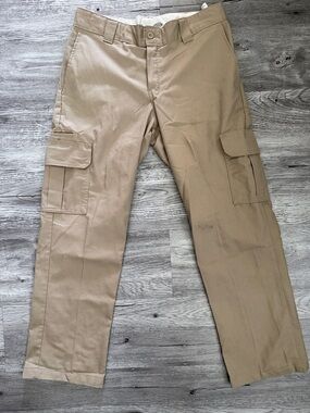 Dickies Tan Cargo Work Pants with Utility Pockets